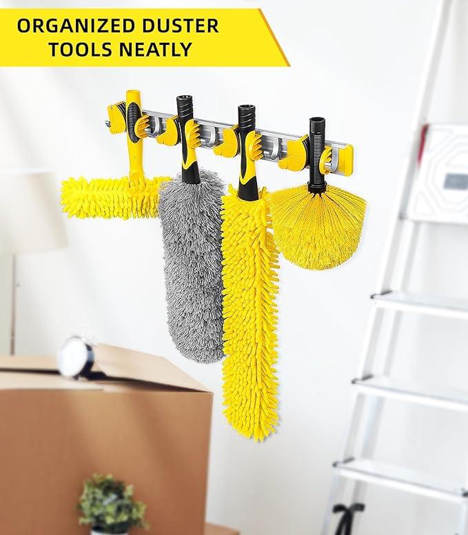 36 Foot High Ceiling Duster Kits with 7-30ft Heavy Duty Extension Pole, High Reach Duster for Cleaning,Microfiber Feather Duster,Cobweb Duster,Ceiling Fan Duster,Window Squeegee & Cleaner - NeatNest
