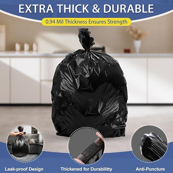 Small Trash Bags 4 Gallon - 0.94 Mil Thick 220 Count Heany Duty 15 Liters Black Garbage Bags,Leakproof Durable and Unscented Weastbasket Can Liners for Bathroom Bedroom Home - NeatNest