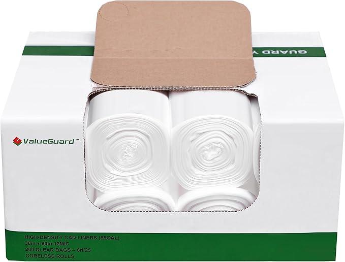 Trash Can Liner - Wholesale 200 Count Garbage Bags on Perforated Roll 55 Gallon Multipurpose for Office Bathrooms Business Home Commercial and Industrial Needs - NeatNest