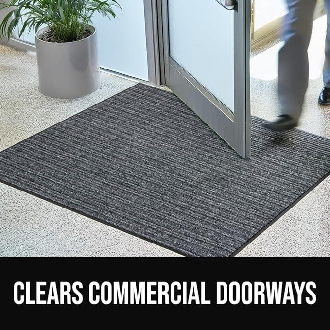 GORILLA GRIP Waterproof Traffic Guard Door Mat, 72x48, Heavy Duty Entryway Mats, Strong Rubber Back Commercial Utility Rugs for Office Hallway, Garage Floor and Home, Low Profile Carpet, Light Gray - NeatNest