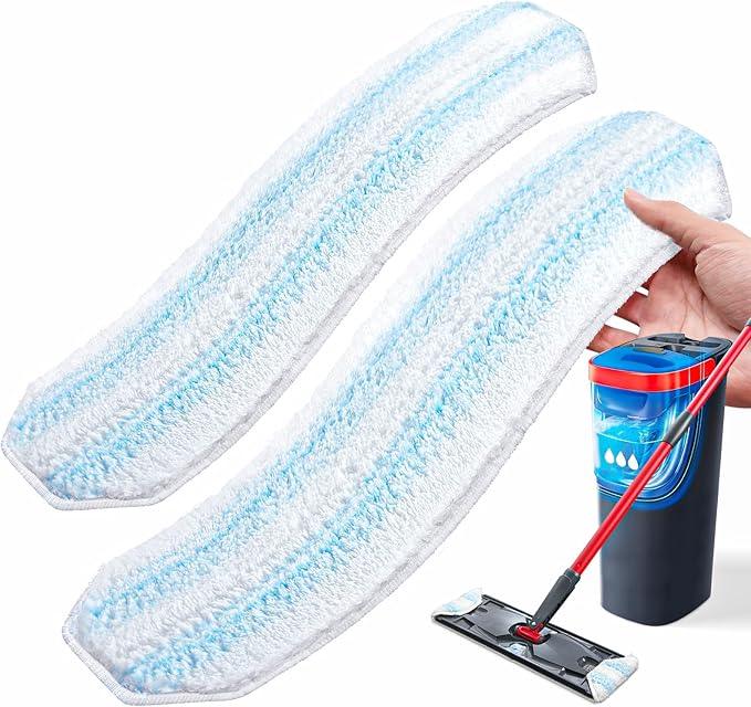AIR U+ Mop Replacement Pads for O Cedar H2prO Flat Mop System, 2 Pack Mop Pads, Machine Washable Reusable Microfiber Mop Heads Replacements for O-Cedar H2Pro Refills Clean for All Floors Types - NeatNest