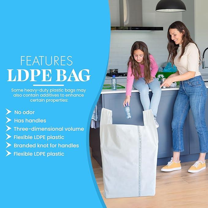 Heavy Duty Contractor Trash Bags with Handles – 52 Gallon, 40 Count | 3 MIL Thick, Extra Large Garbage Bags for Yard Waste, Construction, Lawn & Commercial Use | Secure Branded Knot for Easy Handling - NeatNest