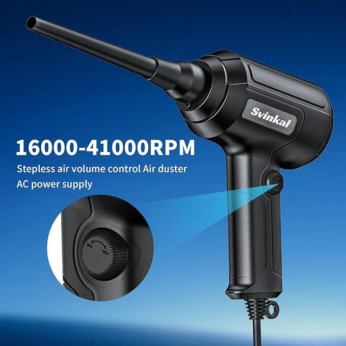 Compressed air Duster Electric 500W, Canned air Replacement, 40000RPM Air Blower, Stepless Speed, an AC dust Blower with 6ounces of Blowing Power for Computer Keyboards etc Electronic Duster - NeatNest
