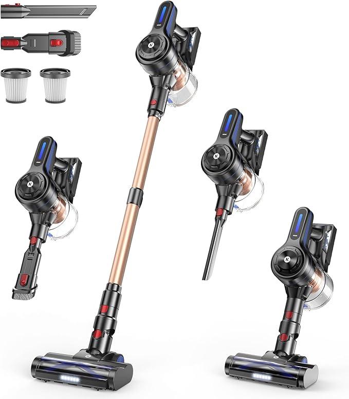NADALY Cordless Vacuum Cleaner, Powerful Stick Vacuum with 45min Runtime, Anti-Tangle Vacuum Cleaners for Home, 1.5L Dust Cup, Rechargeable Wireless Vacuum for Hardwood Floor Carpet Pet Hair - NeatNest