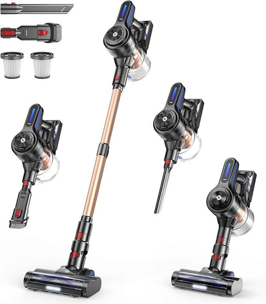 NADALY Cordless Vacuum Cleaner, Powerful Stick Vacuum with 45min Runtime, Anti-Tangle Vacuum Cleaners for Home, 1.5L Dust Cup, Rechargeable Wireless Vacuum for Hardwood Floor Carpet Pet Hair - NeatNest