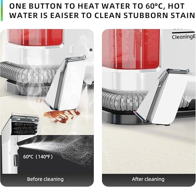 Portable Carpet and Upholstery Deep Cleaner, Instant Heating Rugs Cleaner, Powerful Suction&Deep Cleaning Cleaner Machine for Carpet, Couch, Car, Pets (ZM3) - NeatNest