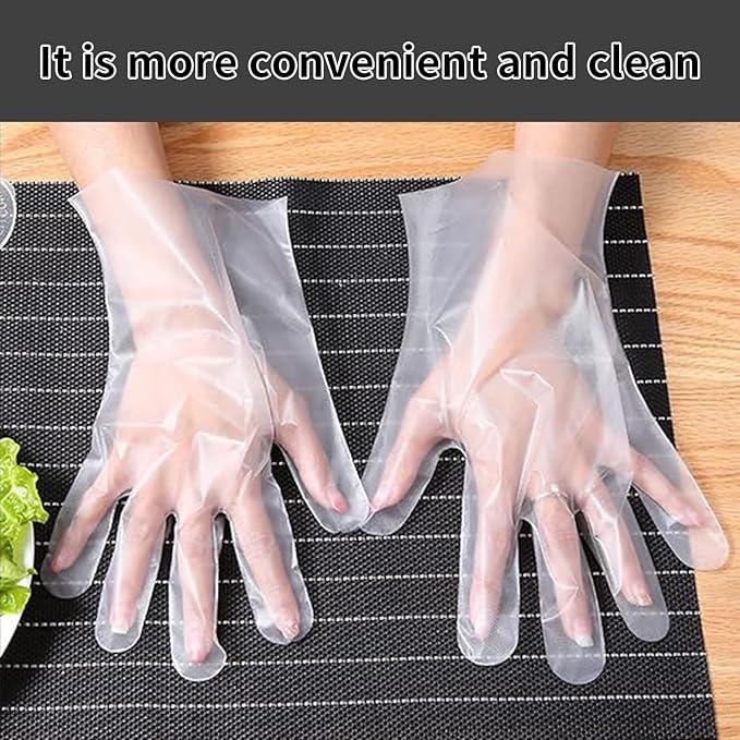 Plastic Gloves Disposable, Latex & Powder Free, Oil-Proof, Thick Clear Gloves Safe for Food Handling, Cooking, Kitchen - NeatNest