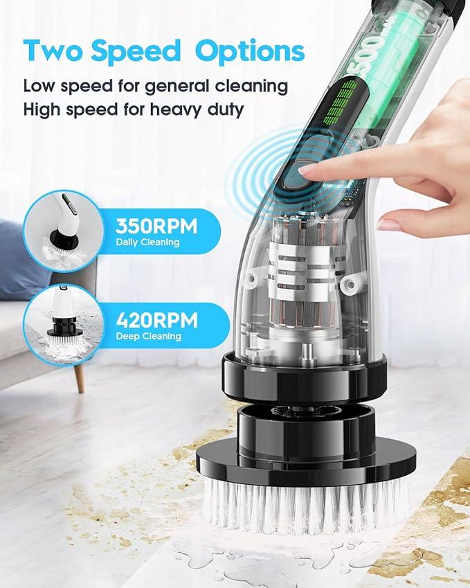 Electric Spin Scrubber for Cleaning Bathroom: Cordless Power Shower Scrubber - Electric Cleaning Brush for Tile Tub - NeatNest