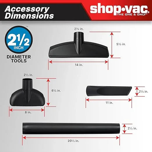 Shop-Vac 5801411 14-Gallon Wet/Dry Shop Vacuum, 5.5 Peak HP, 2.5 Inch Diameter x 7 Foot Hose, 20 Foot Cord, Ideal for Home, Garage, and Workshop Cleaning - NeatNest