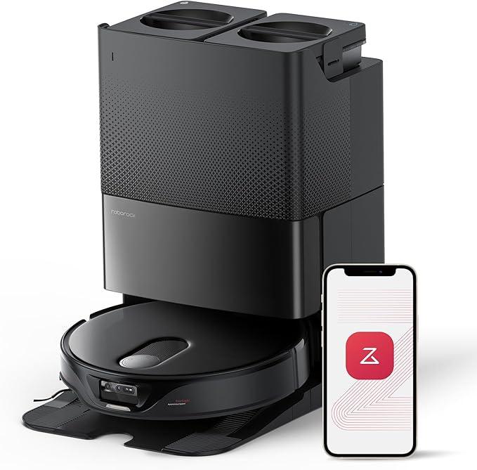 roborock Qrevo Slim Robot Vacuum and Mop Combo, 8.2cm Ultra-Slim, 3D Sensing Tech, Advanced Obstacle Recognition, 11,000Pa Suction, FlexiArm Side Brush & Mop, Auto Mop Washing & Drying, Self-Emptying - NeatNest