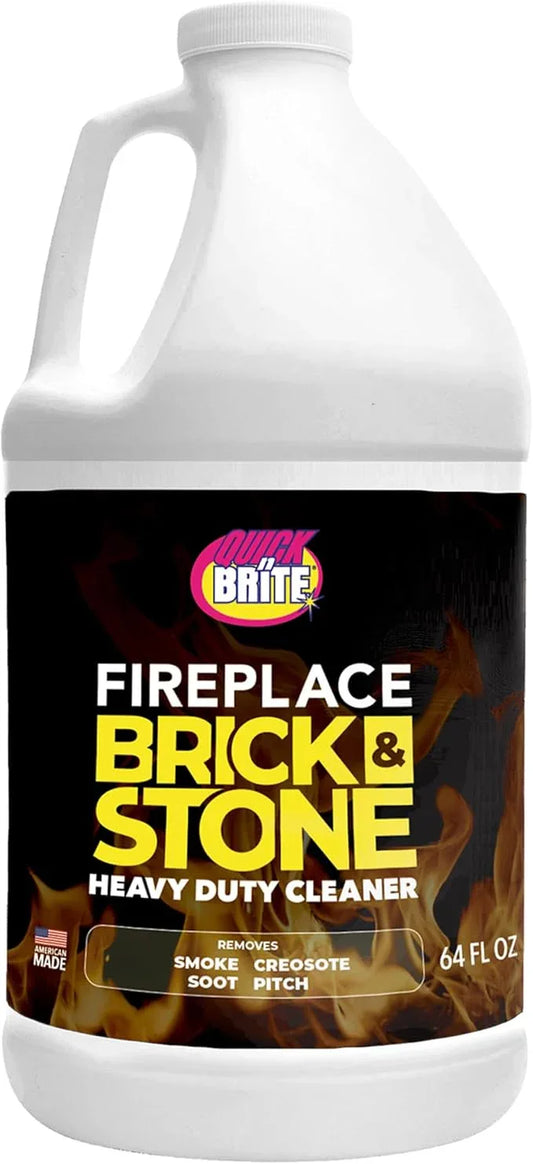 Quick 'n Brite Fireplace Gel Cleaner for Brick, Stone, Rock, Tile, and Marble, Nonabrasive Fireplace Cleaner, Made in the USA, 64oz - NeatNest