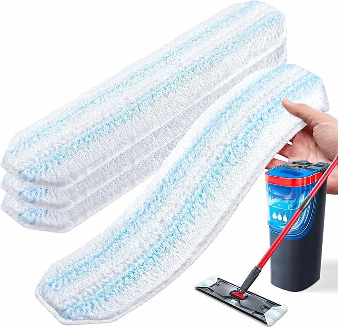 AIR U+ Mop Replacement Pads for O Cedar H2prO Flat Mop System, 4 Pack Mop Pads, Machine Washable Reusable Microfiber Mop Heads Replacements for O-Cedar H2Pro Refills Clean for All Floors Types - NeatNest