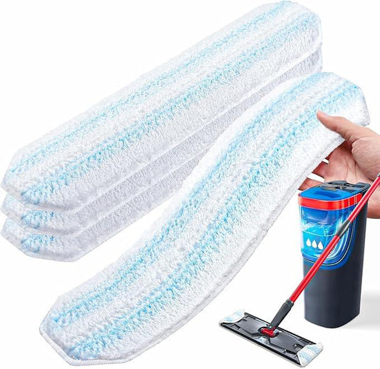 AIR U+ Mop Replacement Pads for O Cedar H2prO Flat Mop System, 4 Pack Mop Pads, Machine Washable Reusable Microfiber Mop Heads Replacements for O-Cedar H2Pro Refills Clean for All Floors Types - NeatNest