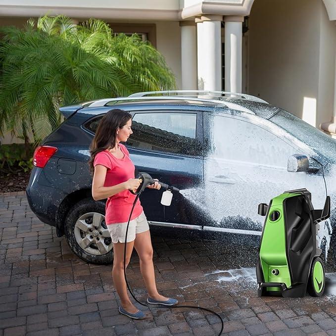 Electric Pressure Washer, 5000 PSI 4.0 GPM Heavy Duty Power Washer with Foam Cannon, 4 Nozzle Tips,33FT Hose and Soap Bottle for Home/Cars/Driveways/Patios/Decks/Fences,Dark Green - NeatNest