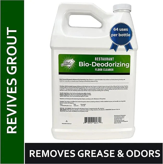 Restaurant Bio-Deodorizing Floor Cleaner - Heavy Duty Commercial Concentrated Enzyme Degreaser and Odor Eliminator for Mopping Tile, Laminate, Hardwood & More - NeatNest