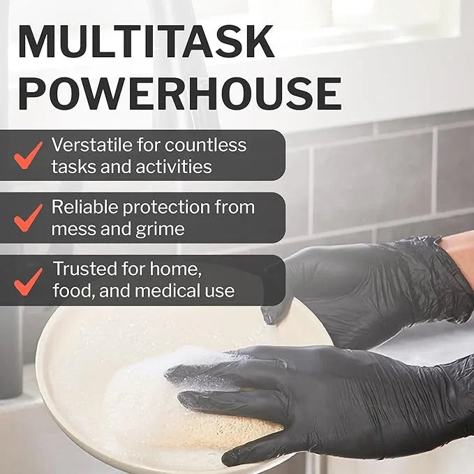 CareStock Black Nitrile Gloves X-Large [920 Count] – 2 mil Thin Disposable Latex-Free Exam Gloves for Medical, Cleaning, Cooking, Food Prep – Ultra-Strong with Slip-Resistant Textured Grip Bulk - NeatNest