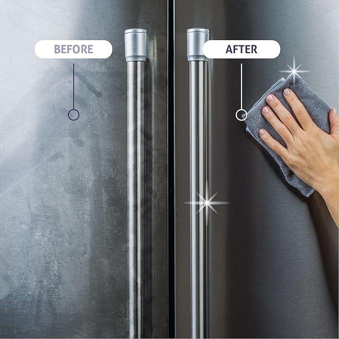 Therapy Stainless Steel Cleaner and and Polish Wipes Bundle with Microfiber Cloth - Remove Fingerprints from Appliances, Sinks, Fridge, Grill, Refrigerator, BBQ, Stove - Stainless Steel Spray and Wipe - NeatNest