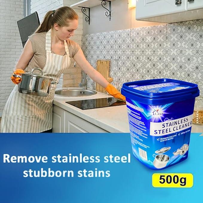 Liapu Stainless Steel Cleaner Paste – Heavy Duty Polish for Cookware, Sink, Grill, Pots & Pans – Restores Shine, Removes Rust & Stains – Safe for Kitchen & Appliances (1) - NeatNest