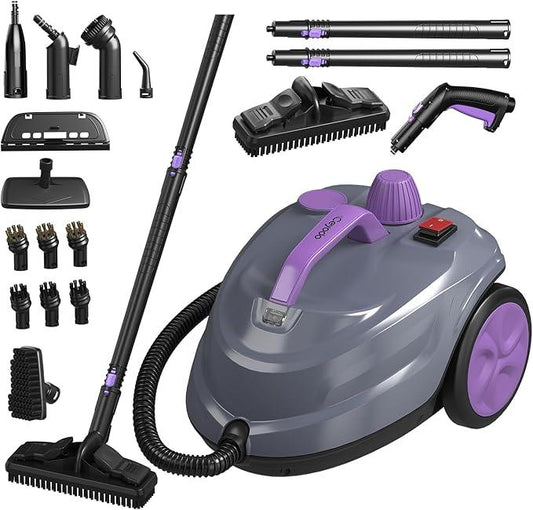 Steam Cleaner, Powerful Heavy Duty Canister Steamer with 34 Accessories, Steam Mop with 16.4 Ft Extra-Long Power Cord for Home Floor Cleaning, Grout, Upholstery, Car Detailing, Purple - NeatNest