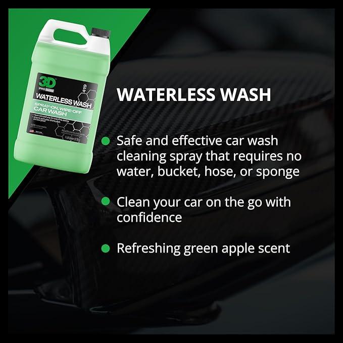 3D Waterless Car Wash - Easy Spray Waterless Detailing Spray - No Soap or Water Needed - Great on Cars, RVs, Motorcycles & Boats 1 Gallon - NeatNest