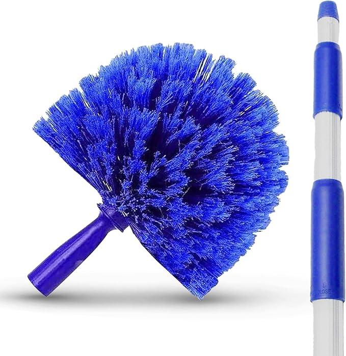 Cobweb Duster Extendable 18 Foot High Reach Ceiling Fan Duster | 3-Stage Aluminum Telescoping Pole | Medium Stiff Bristles | Long Handle Webster Microfiber Duster for Cleaning | U.S Duster Co. - NeatNest