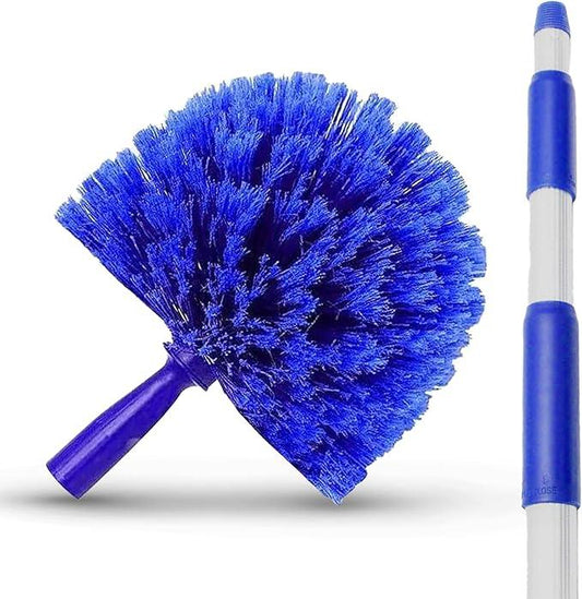 Cobweb Duster Extendable 18 Foot High Reach Ceiling Fan Duster | 3-Stage Aluminum Telescoping Pole | Medium Stiff Bristles | Long Handle Webster Microfiber Duster for Cleaning | U.S Duster Co. - NeatNest