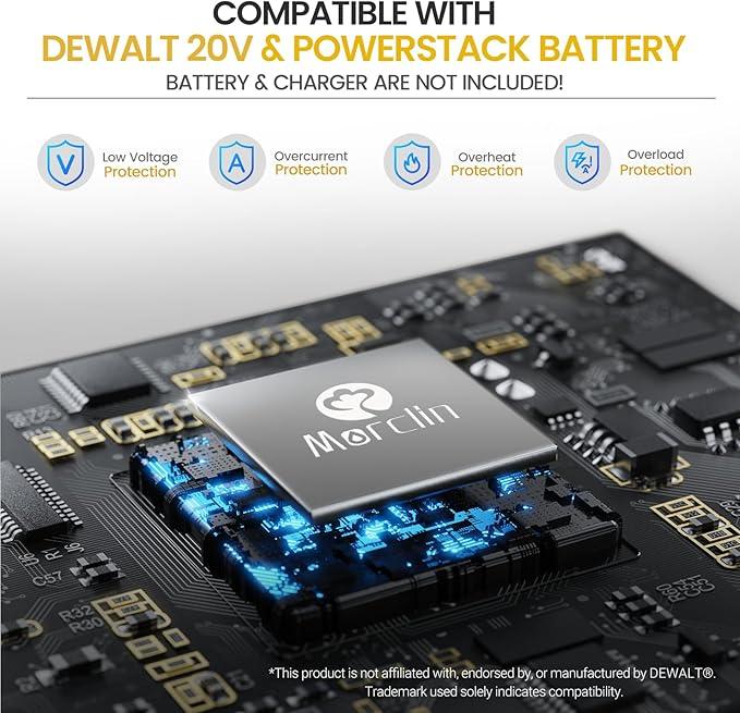 190W Brushless Cordless Vacuum Cleaner Compatible with DeWalt 20V Battery (Tool Only), 20KPa Portable 5-in-1 Lightweight Stick Handheld Vacuum with HEPA Filter for Car Home Carpet Hardfloor Pet Hair - NeatNest