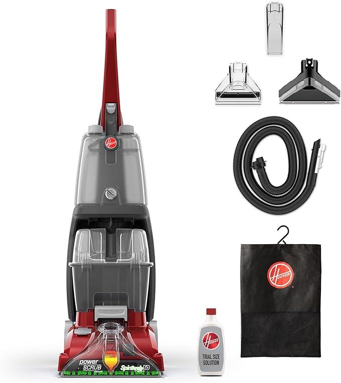 Hoover PowerScrub Deluxe Carpet Cleaner Machine for Carpet and Upholstery, Deep Cleaning Carpet Shampooer Machine with Multi-Purpose Tools, Pair Carpet Cleaner Solution - NeatNest