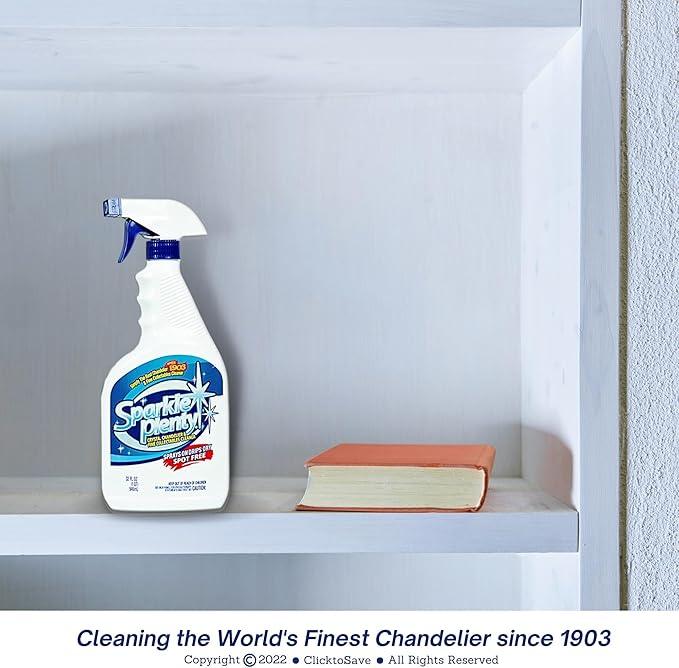 Sparkle Plenty Chandelier Cleaner Drip Dry Spray No Wipe - Dust Remover & Streak Free Glass Cleaner Spray for Crystal Chandelier & Window Screen - Versatile Household Cleaning Supplies (32 oz, 2 Pack) - NeatNest
