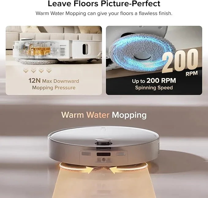 roborock Qrevo CurvX Robot Vacuum and Mop, 22,000Pa Suction, 3.14’’ Ultra Slim, Zero-Tangling Design, Reactive AI Obstacle Recognition, AdaptiLift Chassis, Auto Hot Water Mop Washing & Drying - NeatNest