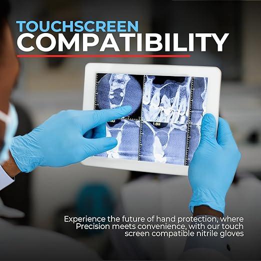 Heavy Duty 6 Mil Blue Nitrile Gloves Disposable Latex & Powder Free -Extra Stretchy Fentanyl Safe |Medical,First Aid Kit,EMT|Food Safe Rubber Gloves for Cooking & Cleaning|Bulk Pack (1000) - NeatNest