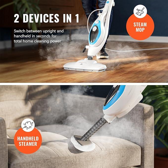 PurSteam 10-in-1 Steam Mop, Floor Steamer with Detachable Handheld Steam Cleaner for Tile, Hardwood Floors - NeatNest