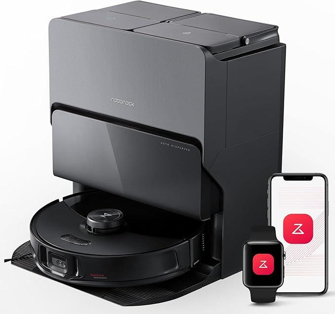 roborock S8 MaxV Ultra Robot Vacuum & Sonic Mop, 10000 Pa Suction, Corner to Edge Deep Cleaning, Hot Air Self-Drying, Auto Empty & Refill, Detergent Dispenser, Obstacle Avoidance, Black - NeatNest