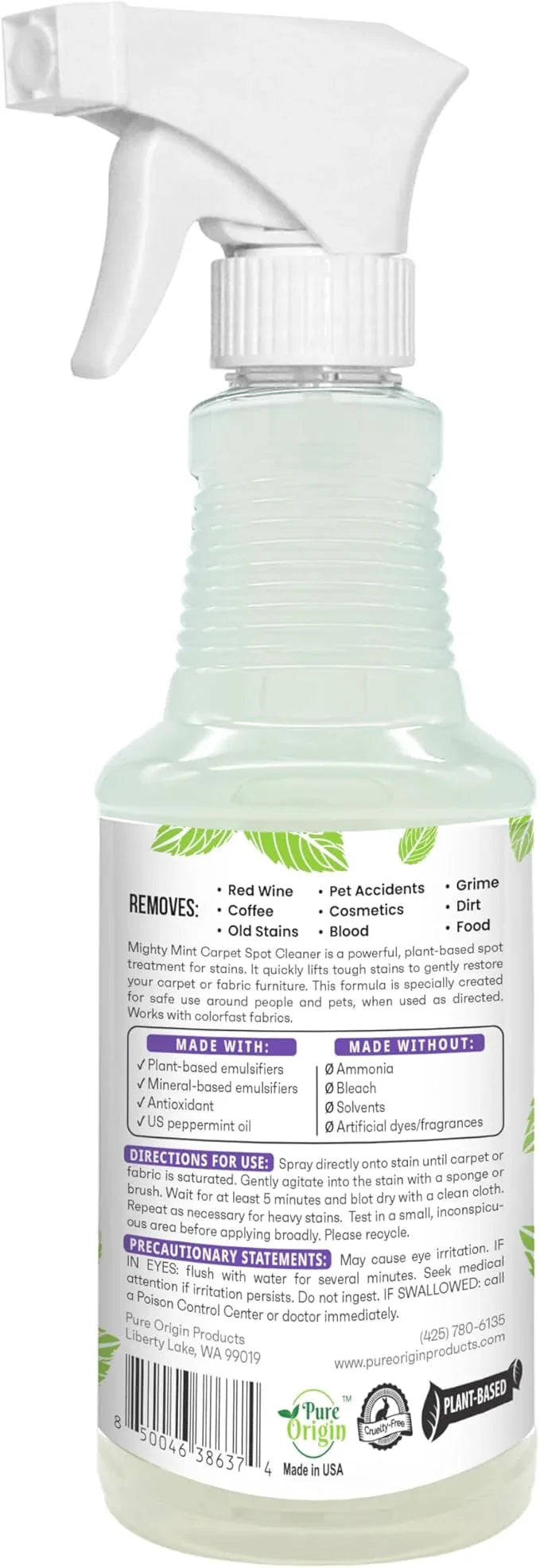 Mighty Mint Carpet Spot Cleaner, Spray to Remove Carpet Stains Instantly, Natural Peppermint Scent, 16oz - NeatNest
