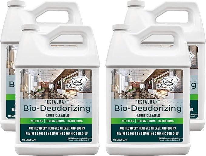 Restaurant Bio-Deodorizing Floor Cleaner Heavy Duty Concentrated Enzyme Degreaser & Odor Eliminator for Use in Mopping Bathroom, Kitchen, and Dining Room. Removes Grease & Urine Odors. (4) - NeatNest