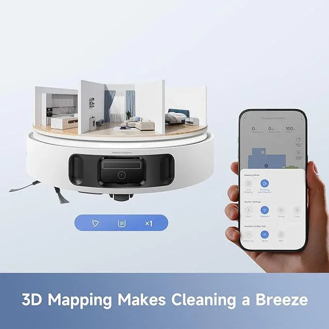 Mova E40 Ultra Robot Vacuum and Mop, 19,000Pa Suction, Extenable & Liftable Mop, All-in-One Station, Auto-Empty, Auto Washing & Hot Air Drying, 360°Obstacle Avoidance, App & Voice Control - NeatNest