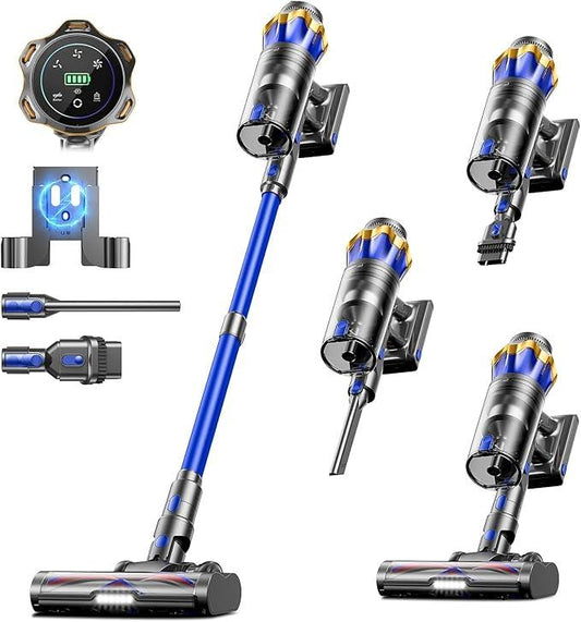 Cordless Vacuum Cleaner, Upgraded 600W 50KPA 70Mins Cordless Stick Vacuum Cleaner with Self-Standing and Touch Screen, Anti-tangle Wireless Vacumm, Vacuum Cleaners for Home/Pet Hair/Carpets/Floors - NeatNest