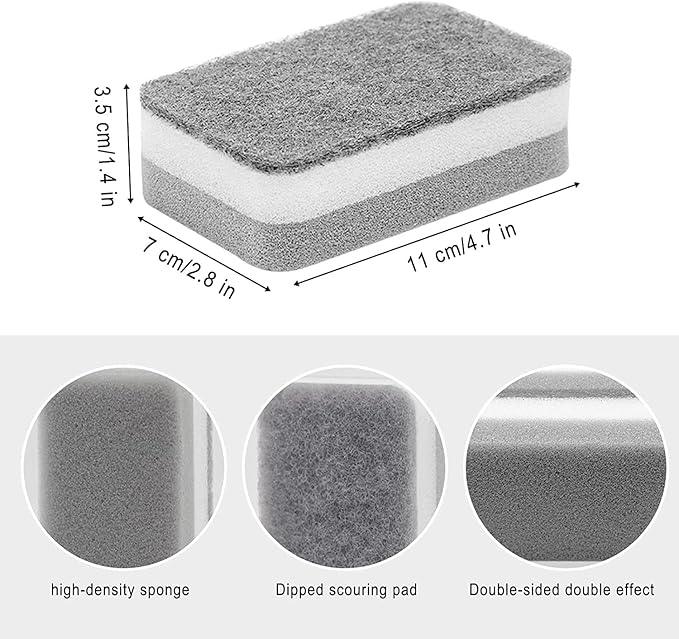 Sponge Individually Wrapped, Kitchen Dishwashing Sponges Bulk, Non Scratch Dishes Scouring Pad, Odor-Free Cleaning Sponge Wipes Scrubber Suitable for Travel Camping Apartments(36 Pack) - NeatNest