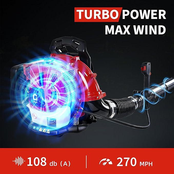 52CC Backpack Blower, 2.2-HP 2-Cycle Gas Leaf Blower with 780 CFM & 270 MPH, Backpack Leaf Blower, Powerful Clearing Performance for Wet Leaf & Debris Clean & Snow Removal - NeatNest