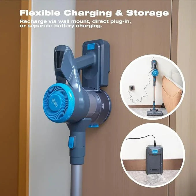 HAUSMEISTER VoltVac Go Cordless Vacuum Cleaner for Home Pet Hair, 30000PA for Carpets Hard Floors, 50Min Portable Handheld Rechargeable Vacuum, 2 HEPA Filters, Lightweight - NeatNest