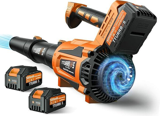 Leaf Blower Cordless - 650CFM Brushless Motor Leaf Blower with 6-Speed Control & Ergonomic Handle - Includes 2 x 5.0Ah Batteries & Fast Charger - Blowers for Lawn Care, Yard, Patio, Leaves, Snow, Dust - NeatNest