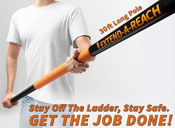 36 Foot High Reach Duster Kit with 5-30 ft Extension Pole // High Ceiling Dusting and Window Cleaning Kit with Telescopic Pole // Window Washer & Squeegee, Cobweb Duster, Fan Blade and Feather Dusters - NeatNest