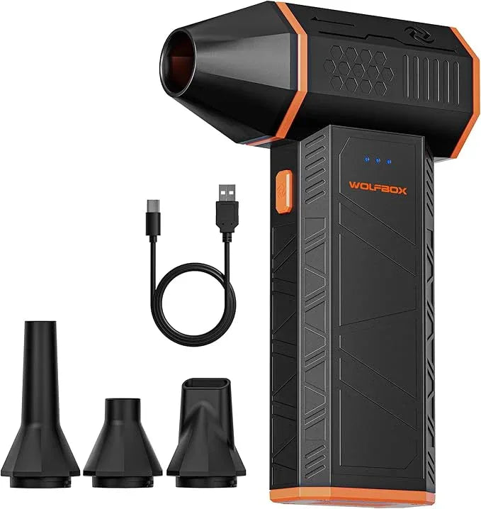 WOLFBOX MF50 Compressed Air Duster-110000RPM Super Power Electric Air Duster, 3-Gear Adjustable Mini Blower with Fast Charging, Dust Blower for Computer, Keyboard, House, Outdoor and Car - NeatNest