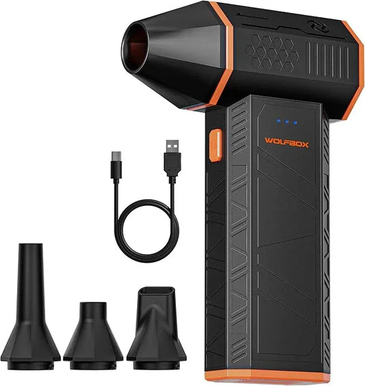 WOLFBOX MF50 Compressed Air Duster-110000RPM Super Power Electric Air Duster, 3-Gear Adjustable Mini Blower with Fast Charging, Dust Blower for Computer, Keyboard, House, Outdoor and Car - NeatNest