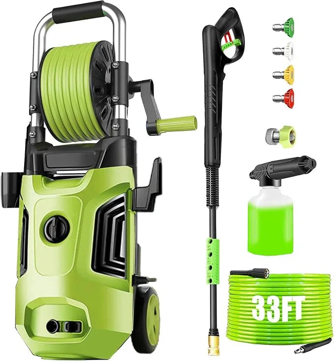 Pressure Washer 4800 PSI Power Washers Electric Powered with 33ft Pressure Hose, 4 Nozzle and Foam Cannon, Powerwashers for Home, Cars, Patio, Navy Blue - NeatNest