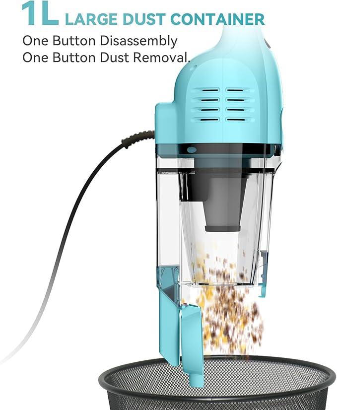 Vazone R6X Corded Stick Vacuum Cleaners for Home, 20Kpa Powerful Suction Stick Vacuum with 16Ft Cord, 2 in 1 Lightweight Vacuum Cleaner for Hardwood Floor Pet Hair (Green) - NeatNest