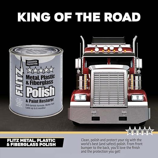 Flitz Multi-Purpose Metal Polish Paste - 2lb Can of USA-Made Chrome Polish - Works on Stainless Steel, Aluminum, Plastic, Jewelry and Cars - Non-Abrasive Cleaner & Rust Remover (12 Pack) - NeatNest