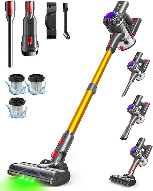 Cordless Vacuum Cleaner, 450W 40KPA Vacuum Cleaners for Home, 45 Mins Lightweight Stick Vacuum with LED Display, Anti-Tangle, Rechargeable Battery Vacuum for Carpet,Pet Hair,Hardwood Floor - NeatNest