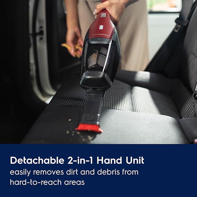 Electrolux Ergorapido Pet Cordless 2-in-1 Vacuum Cleaner with Motorized Pet Nozzle for Easy Pet Hair Removal, 48-Minute Run Time, 2 Power Modes, Chili Red - NeatNest
