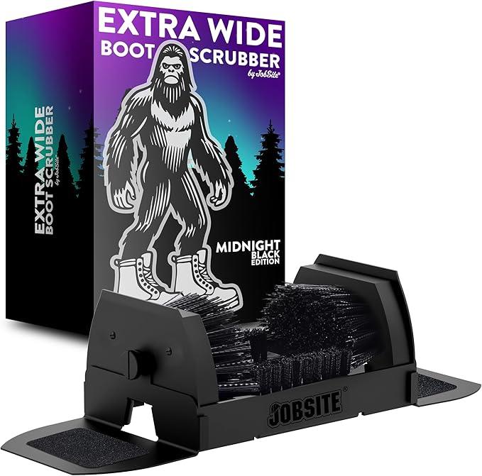 Midnight Black Boot Scrubber - Outdoor Shoe Scraper Brush - No Mount Shoe Cleaner - Sasquatch Sized - NeatNest